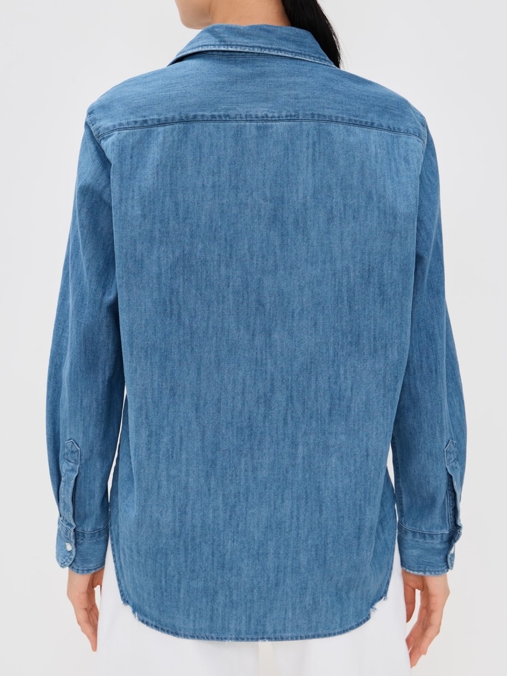 Frank & Eileen (the Eileen) Distressed  Denim Button-Up Shirt Size Small - Picture 12 of 12